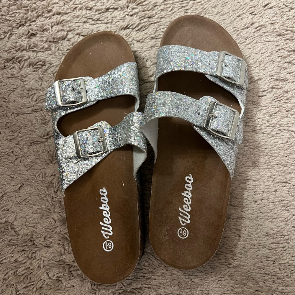 Sparkle Cork Sandals 8.5